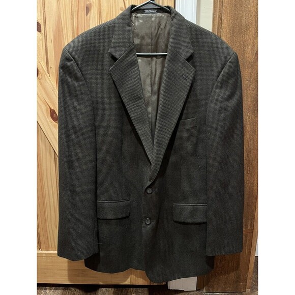 Oscar De La Renta Men's 100% Wool Houndstooth Blazer Size 44 Regular - Picture 1 of 13